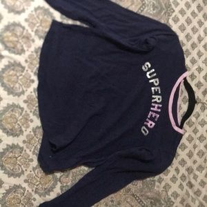 Youth large blue and purple superhero long sleeve